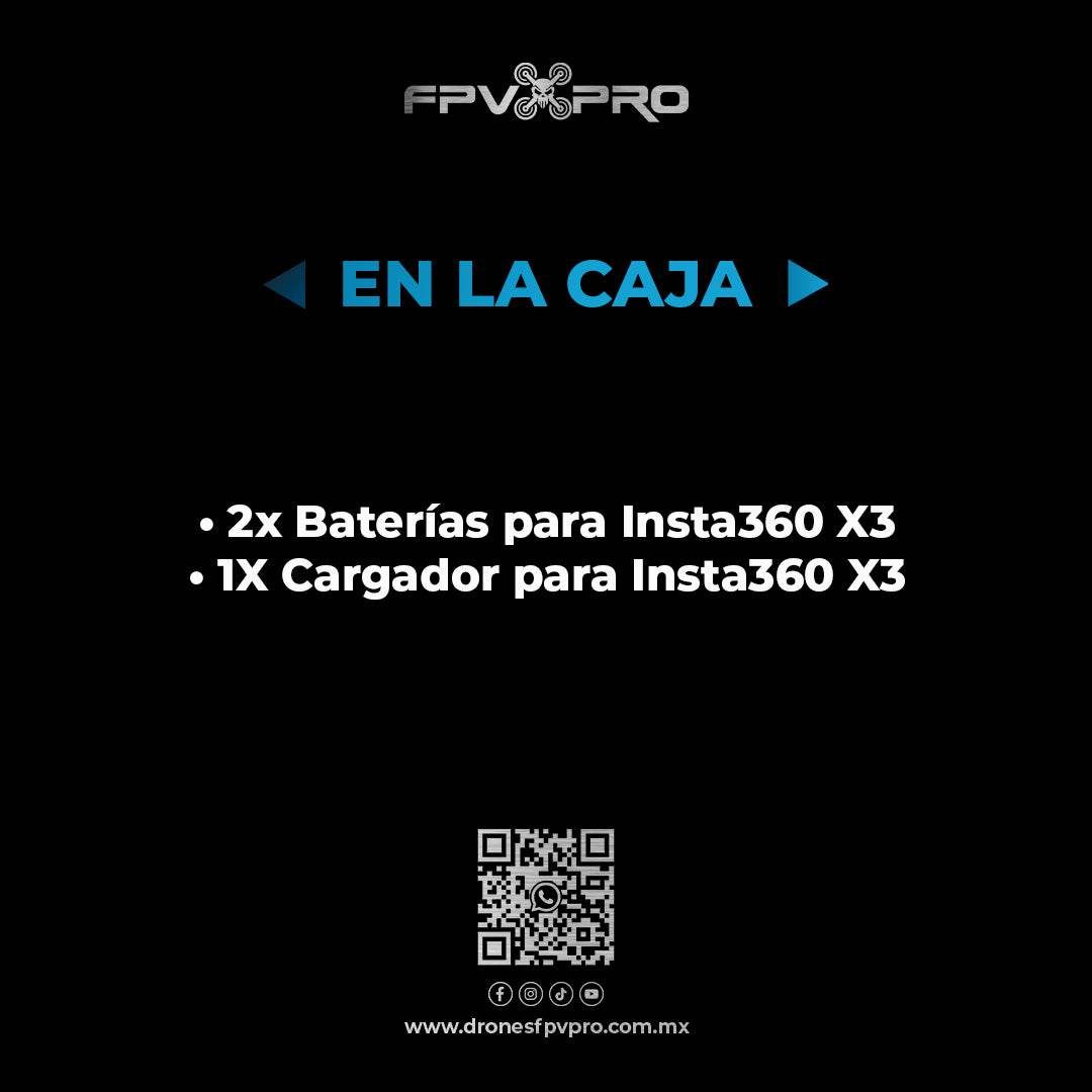 Combo Cargador Multiple y 2 Baterías | Insta360 X3 - Fpv Pro Robotics