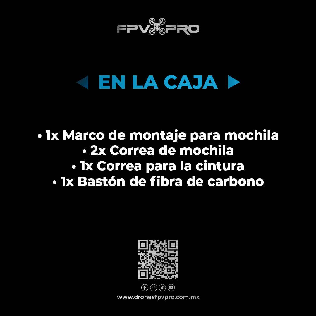 Soporte para Mochila en 3ra Persona | Insta360 X3/X2 - Fpv Pro Robotics